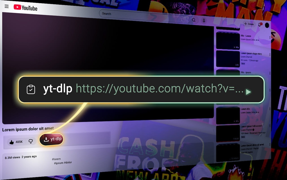 yt-dlp dugme ispod YouTube videa